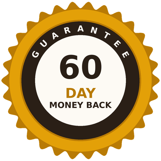 60-day money-back guarantee seal